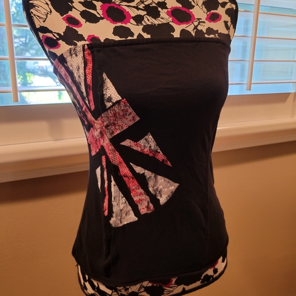 Guess Tops - Y2K Union Jack Bandeau Top